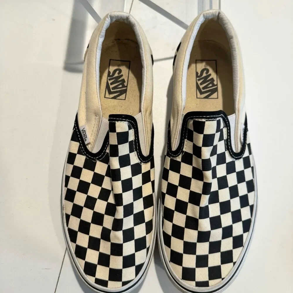 Vans Classic Slip-On Stackform Checkerboard Platform Shoes Women's10.5